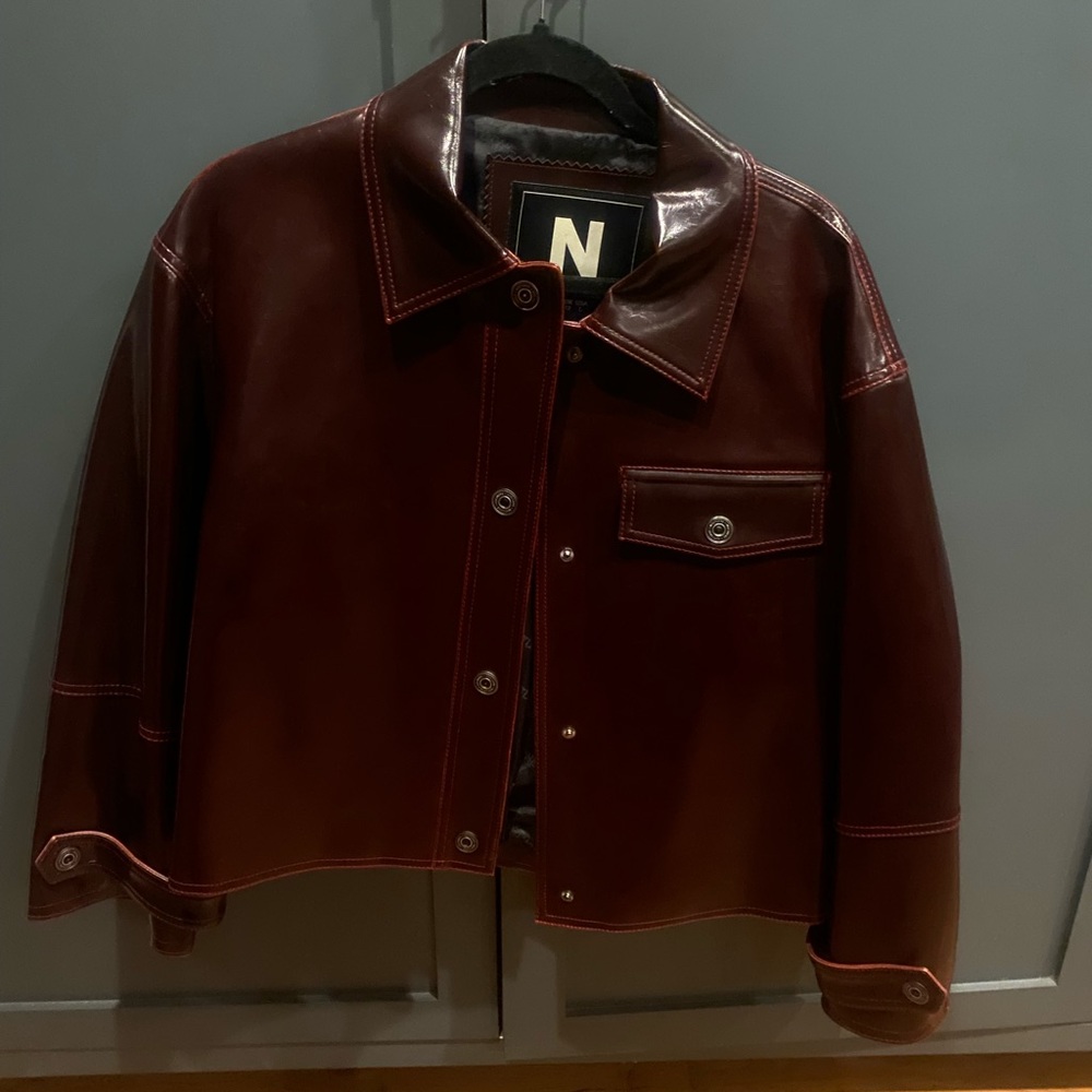 Men's Burgundy Leather Jacket